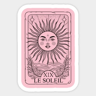 The sun tattoo style gravure tarot card Sticker